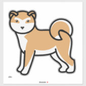 Sticker dessin de shiba inu (Feuille)