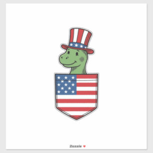 Sticker Dessin de T-shirt vintage de poche de dinosaure pa
