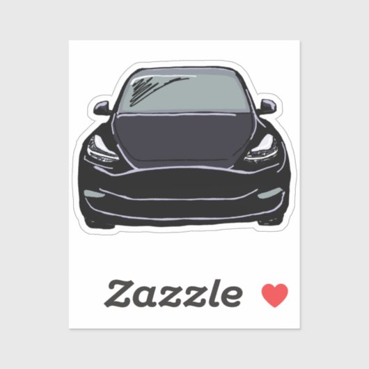 Sticker Dessin de voiture SUV de véhicule électrique noir (Feuille)