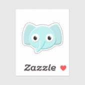 Sticker Dessin d'éléphant bleu bébé (Feuille)