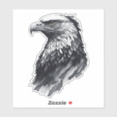 Sticker Dessin d'encre Tête d'aigle (Feuille)