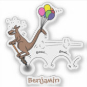 Sticker Dessin d'humour australien kangourou (Devant)