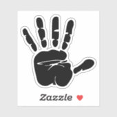 Sticker Dessin d'impression main noire (Feuille)