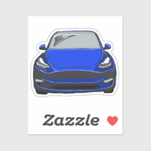 Sticker Dessin du véhicule électrique bleu VUS