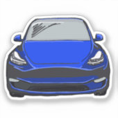 Sticker Dessin du véhicule électrique bleu VUS (Recto)