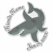 Sticker Dessin d'un grand contour de requin blanc effrayan (Devant)
