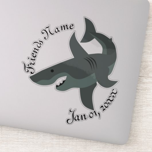 Sticker Dessin d'un grand contour de requin blanc effrayan (Détail)