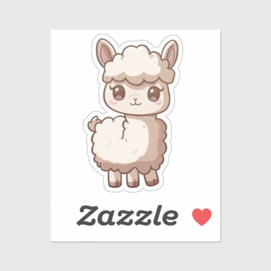 Sticker Dessin en lama (Feuille)