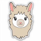 Sticker Dessin face de llama mignon (Devant)
