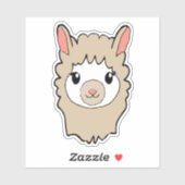 Sticker Dessin face de llama mignon (Feuille)