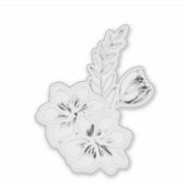 Sticker Dessin floral noir et blanc (Devant)
