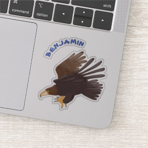 Sticker dessin humoristique d'aigle royal