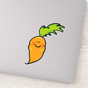 Sticker dessin humoristique de carotte végétale