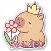 Sticker Dessin Mignon de Capybara Kawaii (Devant)