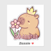 Sticker Dessin Mignon de Capybara Kawaii (Feuille)
