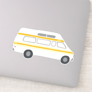 Sticker Dessin mignon du cru rv Van Motorhome Campervan