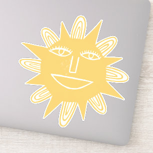 Sticker Dessin moderne Artsy Sun à la mode