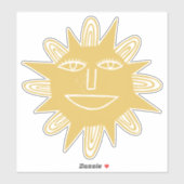 Sticker Dessin moderne Artsy Sun tendance (Feuille)