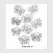 Sticker Dessin papillon (Feuille)
