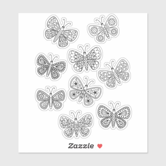 Sticker Dessin papillon (Feuille)