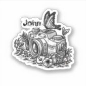 Sticker Dessin photo avec votre nom (changez-le) (Devant)