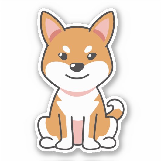 Sticker Dessin Shiba Inu Chien (Devant)