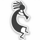 Sticker Dessin simple de Kokopelli en noir (Recto)