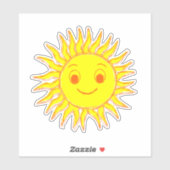 Sticker Dessin soleil souriant (Feuille)