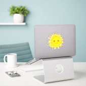 Sticker Dessin soleil souriant (Ordinateur portable sur le bureau)