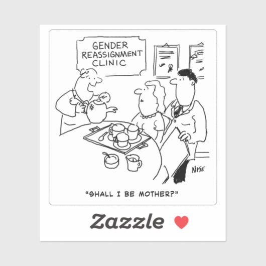 Sticker Dessin sur la réaffectation des sexes. (Feuille)