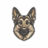 Sticker Dessin vectoriel de chien de berger à gravure vint (Devant)