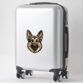 Sticker Dessin vectoriel de chien de berger à la gravure v (Sur valise)