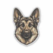 Sticker Dessin vectoriel de chien de berger à la gravure v (Devant)