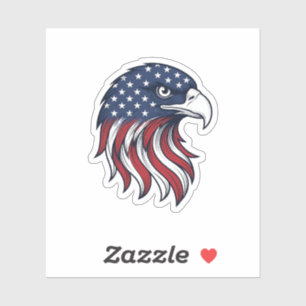 Sticker Dessin vectoriel de drapeau d'aigle patriotique po