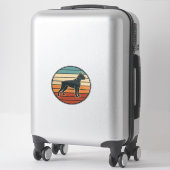 Sticker Dessin vectoriel de gravure de chien Boxer au couc (Sur valise)