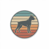 Sticker Dessin vectoriel de gravure de chien Boxer au couc (Devant)