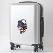Sticker Dessin vectoriel de profil d'infirmière avec drape (Sur valise)