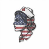 Sticker Dessin vectoriel de profil d'infirmière avec drape (Devant)
