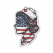 Sticker Dessin vectoriel de profil d'infirmière avec drape (Devant)