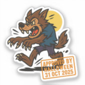 Sticker Dessin Werewolf - Approuvé par Halloween (Recto)