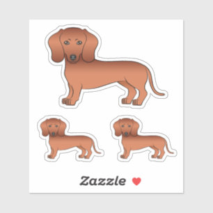 Sticker Dessins de chien de bande dessinée teckel à poil l
