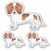 Sticker Dessins de Dachshund Dessin de chien cartonné roug (Devant)