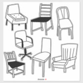 Sticker Dessins des chaises (Feuille)