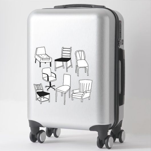 Sticker Dessins des chaises (Sur valise)