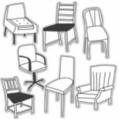 Sticker Dessins des chaises (Devant)