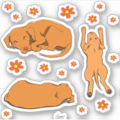 Sticker Dessins stylisés de Vizslas dormant (Devant)