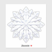 Sticker Detailed White Snowflake Design (Feuille)