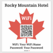 Sticker Détails du Wifi de l'Hôtel Canadien Plus Code QR (Feuille)