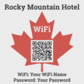 Sticker Détails du Wifi de l'Hôtel Canadien Plus Code QR (Devant)