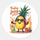 Sticker d'été à l'ananas juteux mignon (Devant)